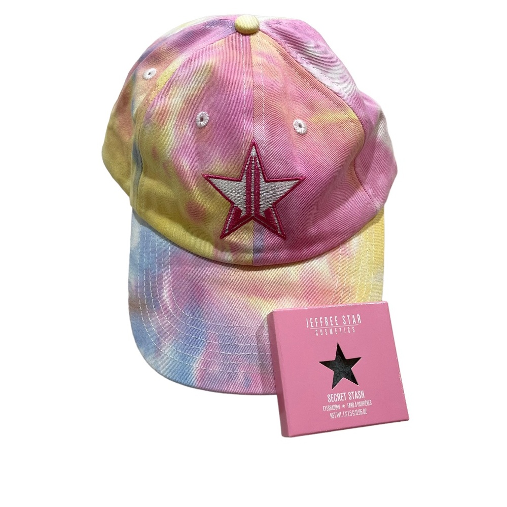 Jeffree Star Cosmetics Secret Stash Eyeshadow Metallic Dark Green & Tie Dye Hat